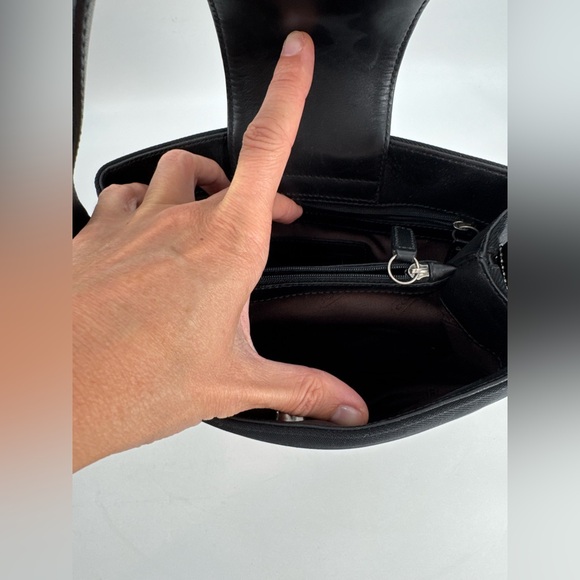 Coach Mini Black Canvas Tote Bag with Leather Trim-Minimalist Professional Style - Picture 5 of 9